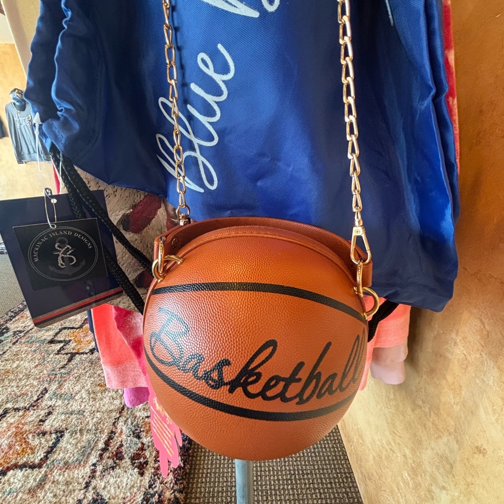Basketball Design Tan shoulder Bag Purse NWT